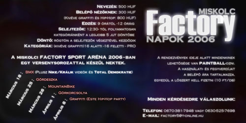 Factory napok változás ! ! ! ! ! ! ! ! ! ! ! ! ! ! ! ! ! ! ! ! ! ! !